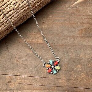 Boho Multicolor Floral Necklace N1707